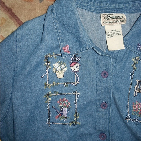embroidered denim dress - Picture 5 of 5